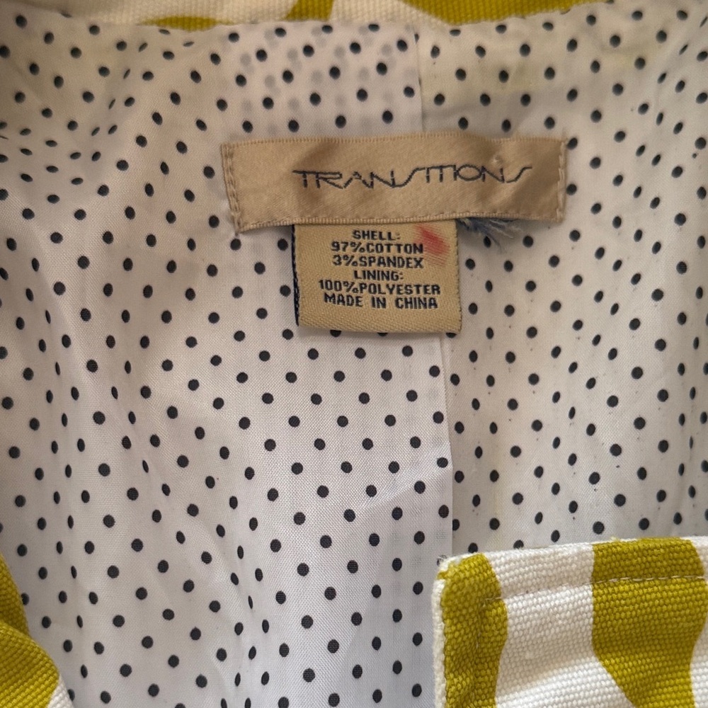 Transitions Stylish Yellow Patterned Jacket size L - Picture 2 of 8